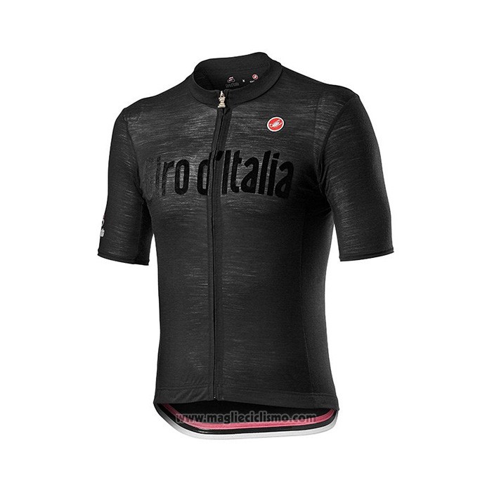 2022 Abbigliamento Ciclismo Giro d'Italia Nero Manica Corta e Salopette